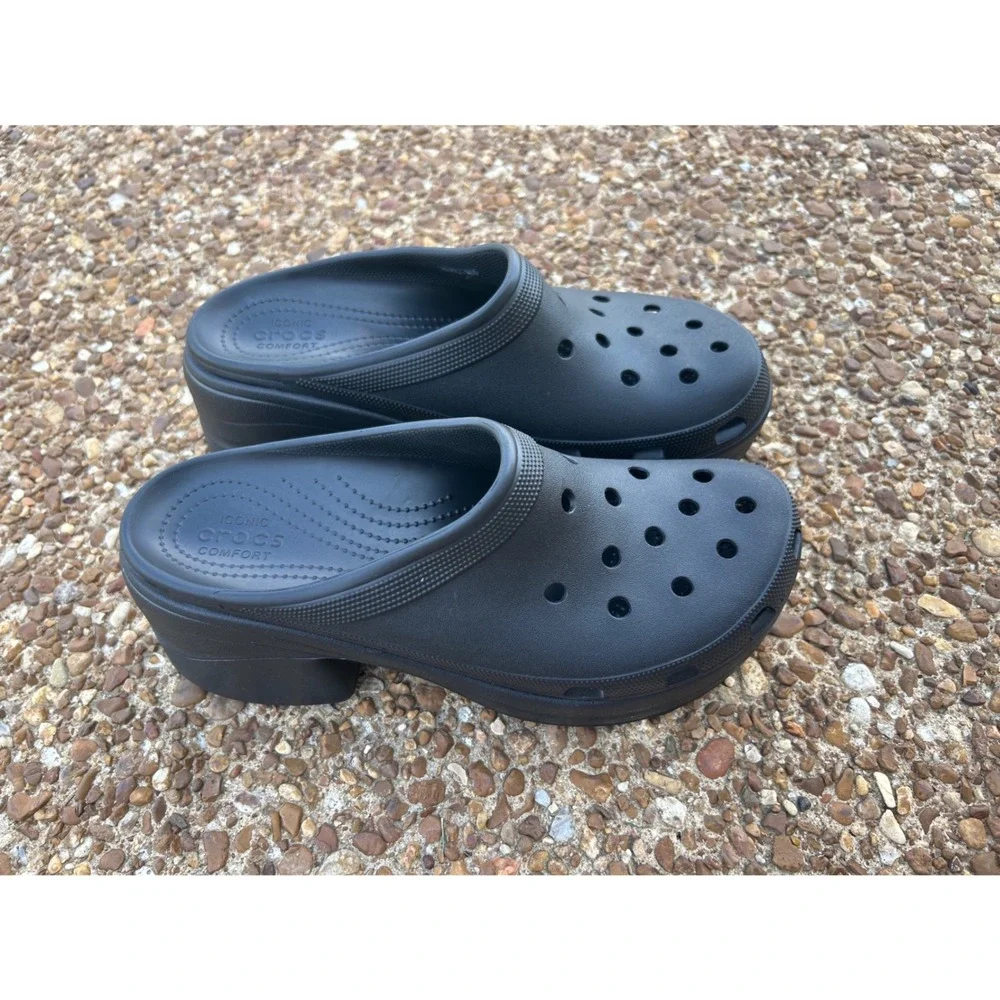 Crocs Siren Clog Men Size 12 Black Slip On Platform Chunky High Heel Shoes Y2K